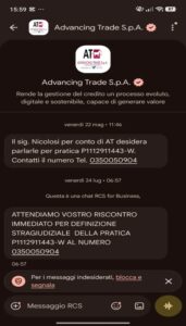 Esempio SMS AT S.p.A.